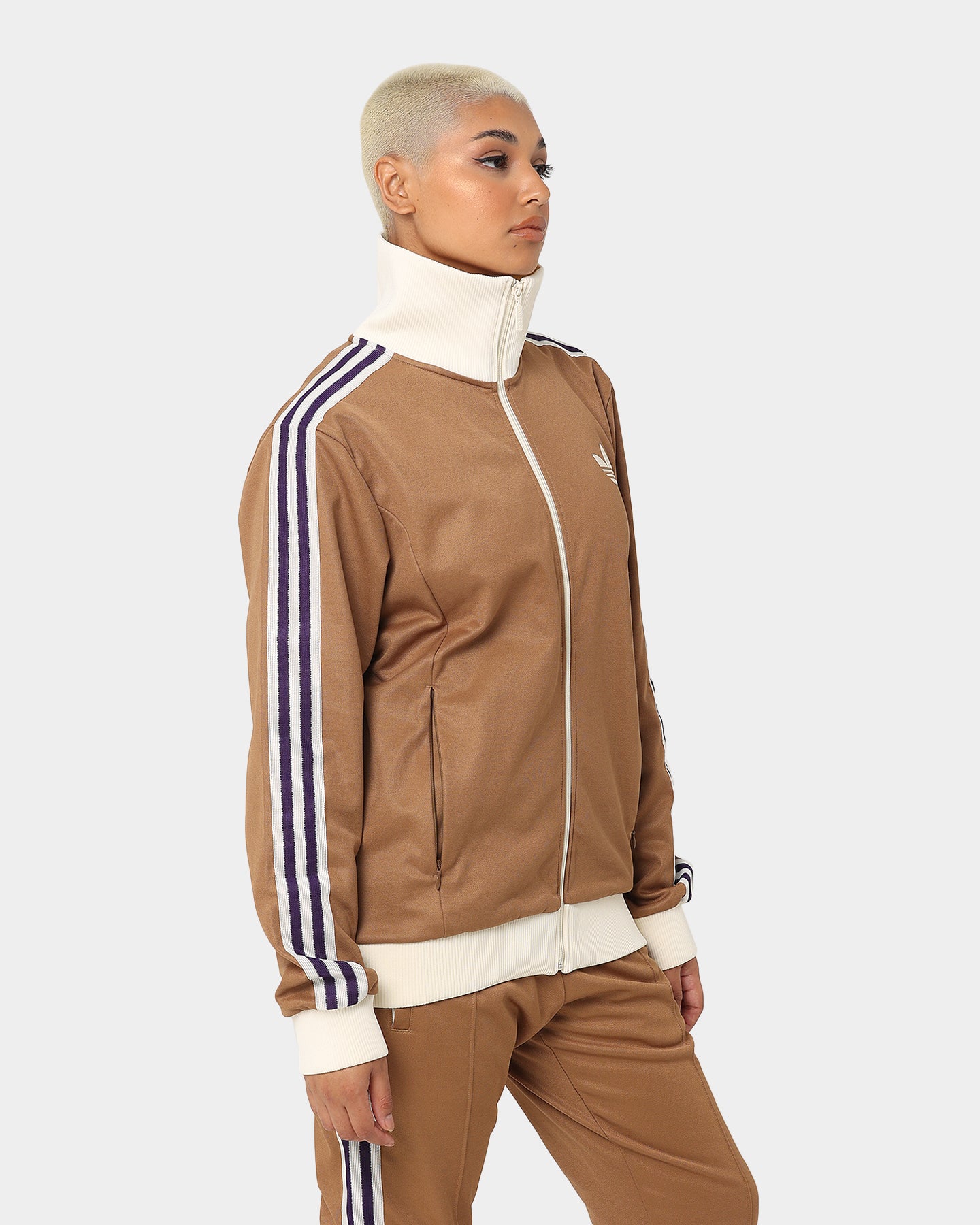 Adidas Adicolor Poly TT Jacket - Brown Desert | Lightweight Windbreaker for Men & Women | Perfect for Running, Hiking & Outdoor Activities
