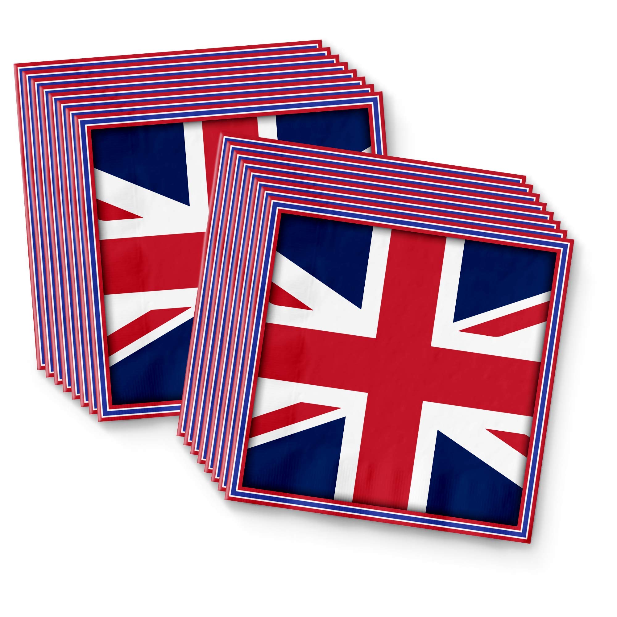**British Flag Themed Birthday Party Supplies Set - 16-Piece Tableware Kit with Plates, Napkins & Cups | Perfect for UK England Themed Parties, National Day Celebrations & Patriotic Events**