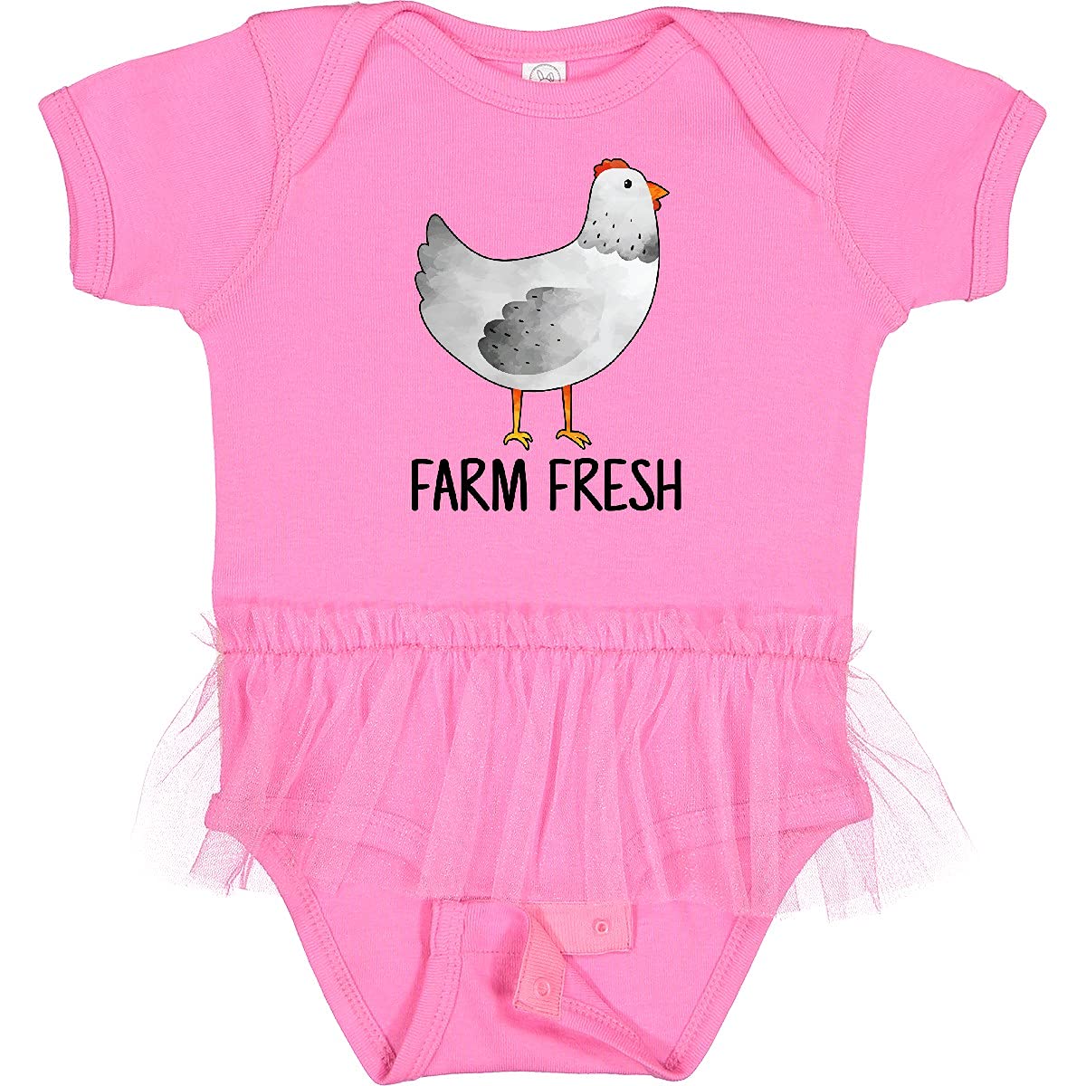 Inktastic Farming Chicken Farm Fresh Infant Tutu Bodysuit - Cute Baby Onesie for Girls & Boys - Perfect for Farm-Themed Birthday, Photo Shoots & Playdates