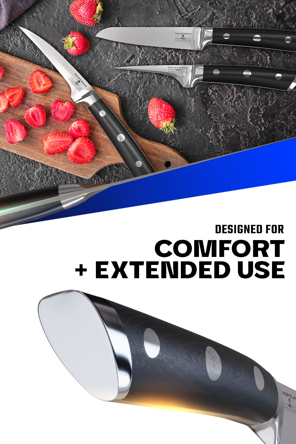 Premium 3-Piece Fruit & Vegetable Paring Knife Set - Gladiator Series | NSF Certified | Dalstrong © | Perfect for Peeling, Coring & Precision Cutting in Professional Kitchens & Home Cooking