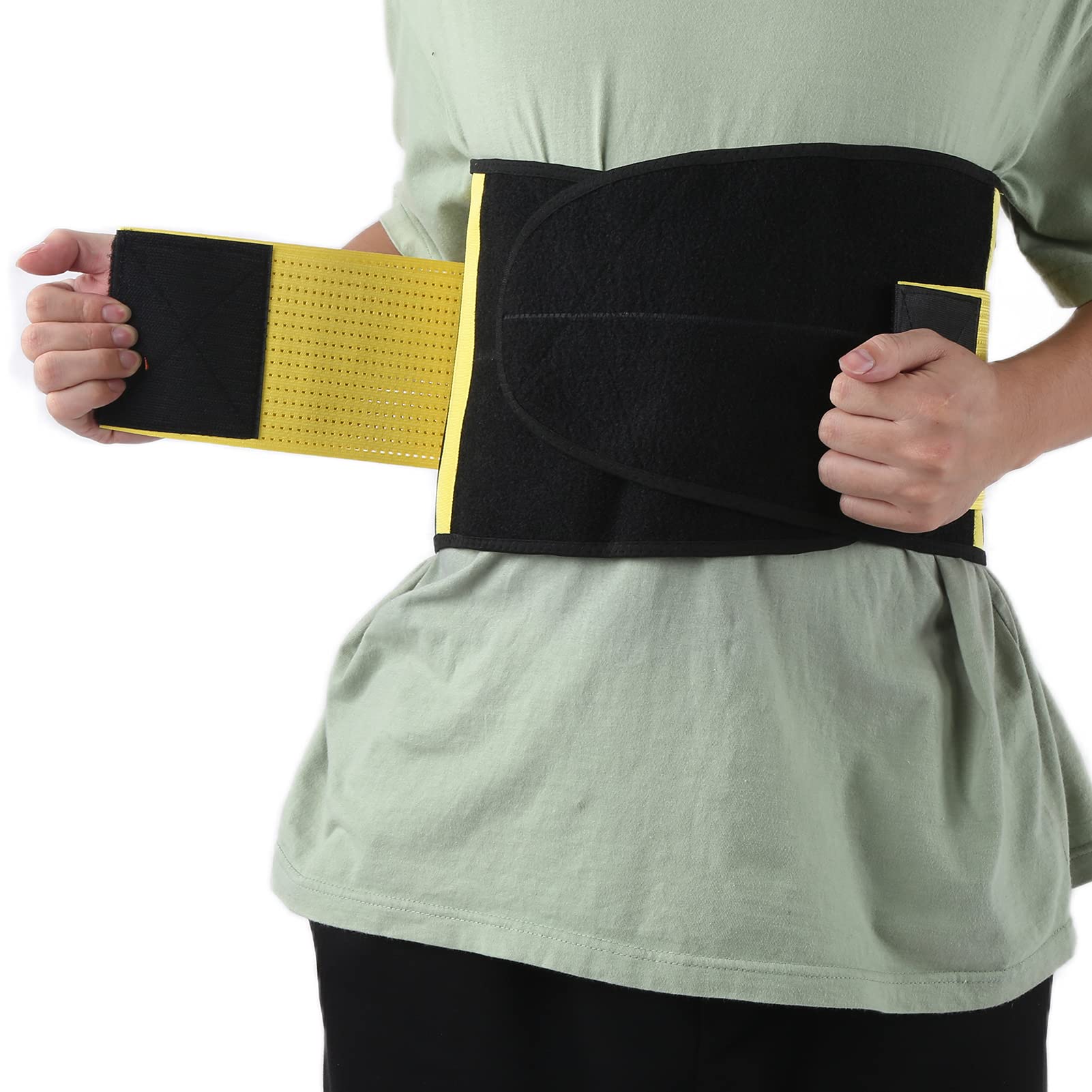 Gaeirt Adjustable Lumbar Support Belt - High Elasticity Lower Back Brace for Pain Relief, Training, Running & Cycling - Ideal for Gym, Office & Daily Wear (Yellow)