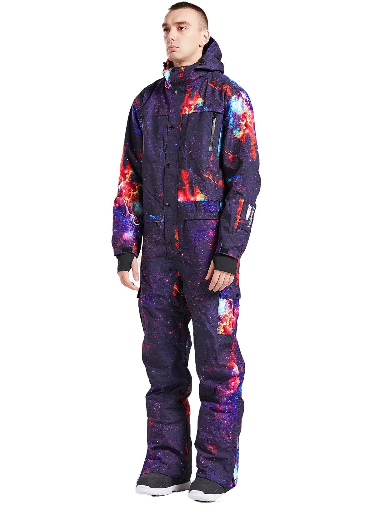Bluemagic Men's Winter Ski Suit - Waterproof One Piece Jumpsuit for Skiing, Snowboarding & Outdoor Sports | Cold Weather Snowsuit for Men