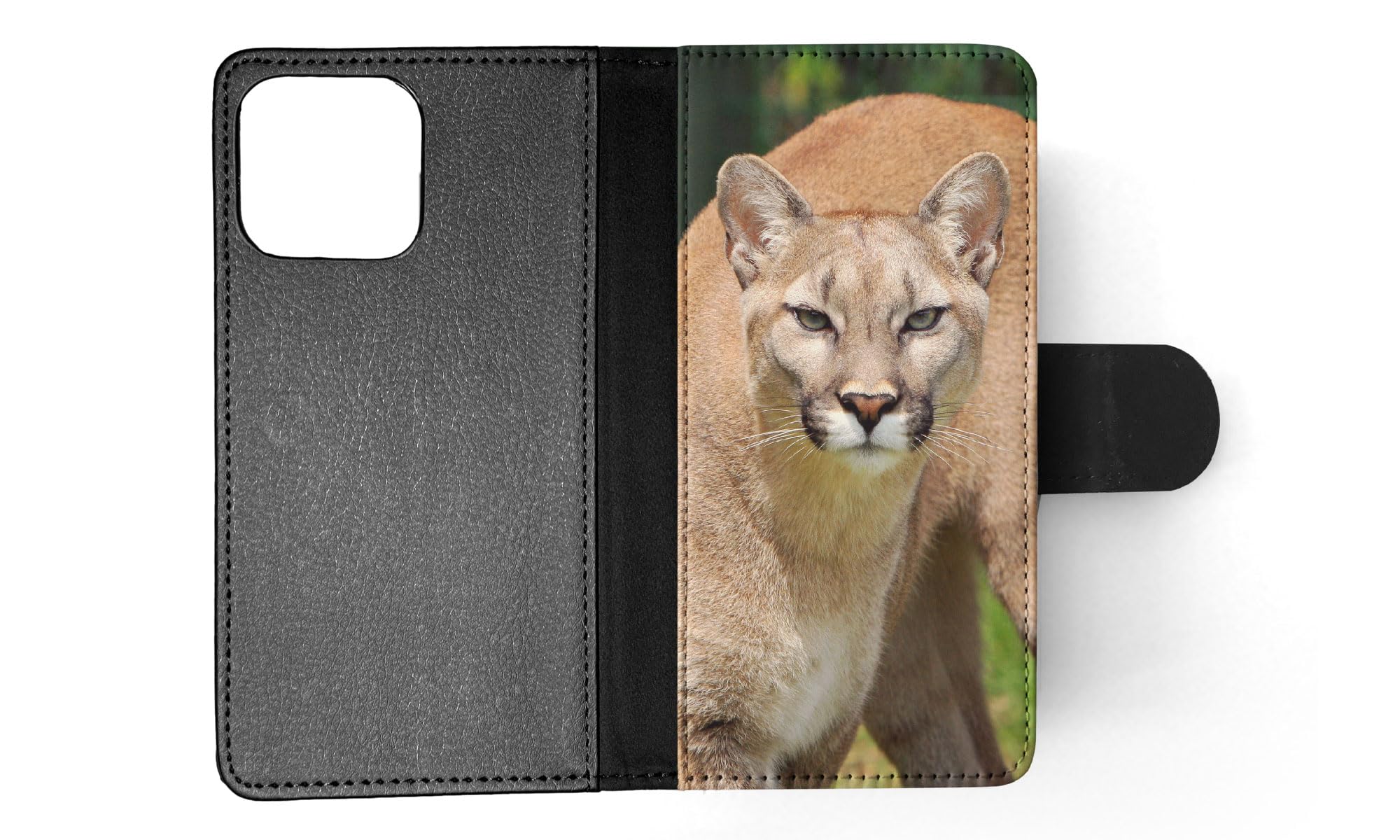 Puma Cougar Wild Cat Lion Flip Wallet Phone Case for Apple iPhone 15 Pro Max - Stylish Protective Cover with Card Slots for Everyday Use & Travel