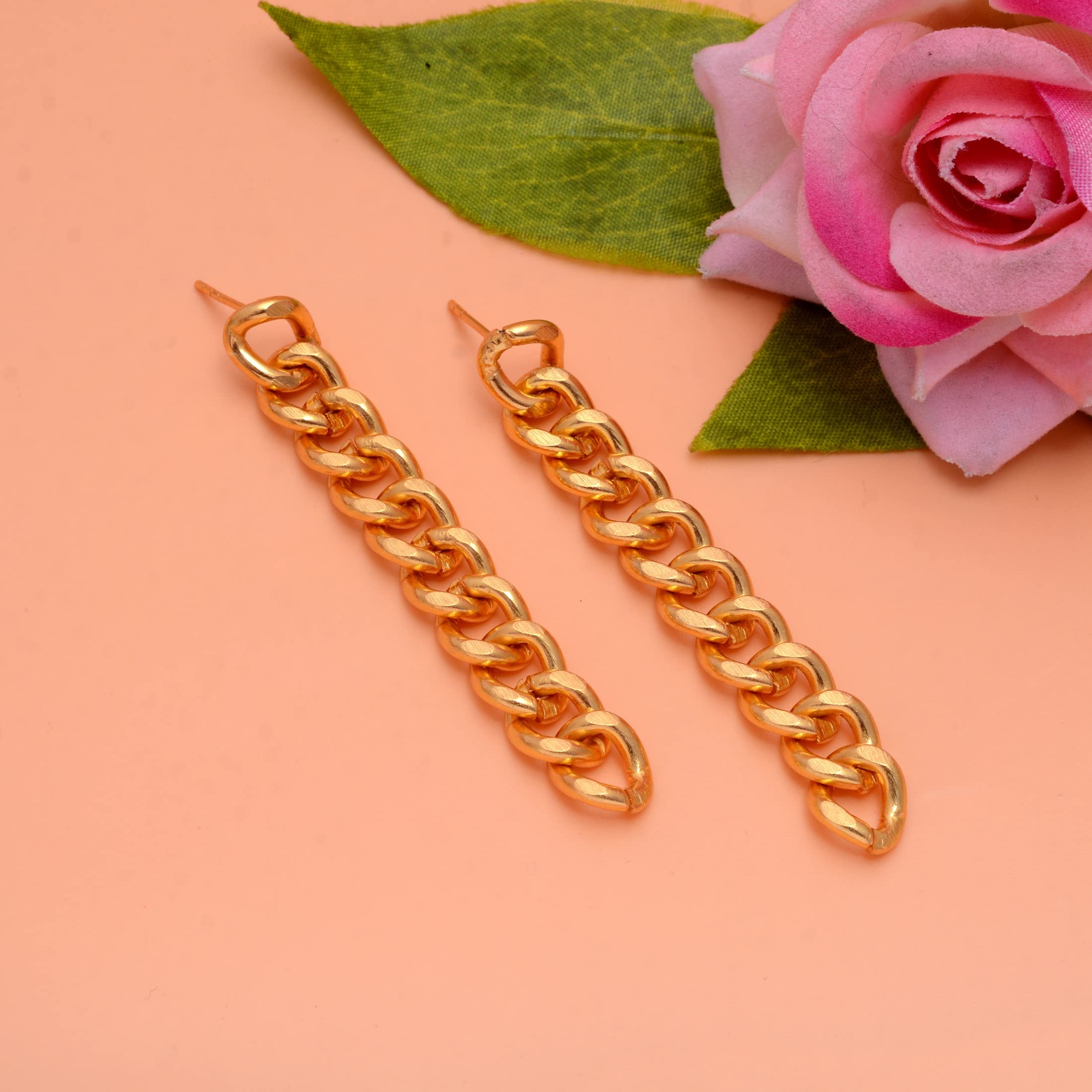 18K Yellow Gold Plated Handmade Earrings for Women - Elegant Fashion Jewelry Gift for Her - Designer Gold Filled Earrings VE-601 | Perfect for Date Nights, Weddings & Special Occasions