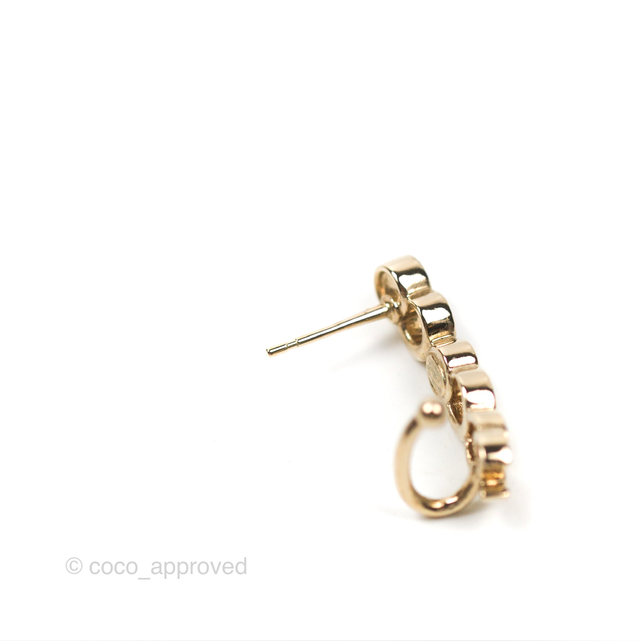 Chanel CC Coco Crystal Earrings - Gold Tone Clip-On Earrings for Women | Luxury Fashion Jewelry for Parties, Weddings & Special Occasions