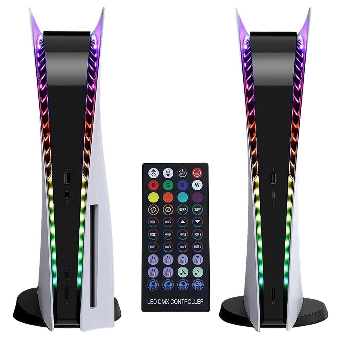 Premium PS5 LED RGB Light Strip Kit for PS5 Disc & Digital Edition - Customizable Gaming Room Decor with App & Remote Control - Perfect for Gaming Setups, Streaming & Home Theater Lighting