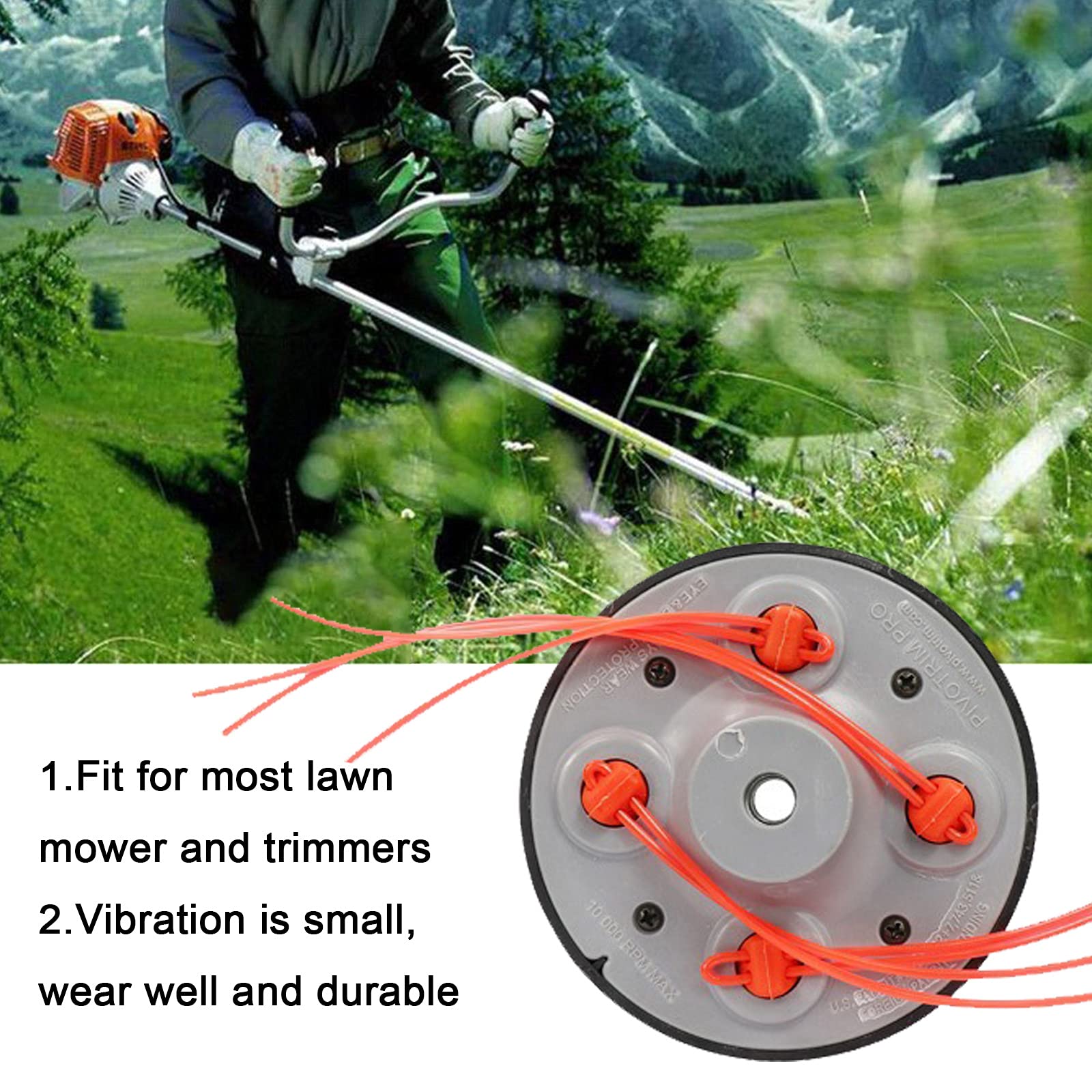 JOJOCY Universal M10 x 1.25 LH String Trimmer Head Replacement - Easy Load Brushcutter Attachment with 59