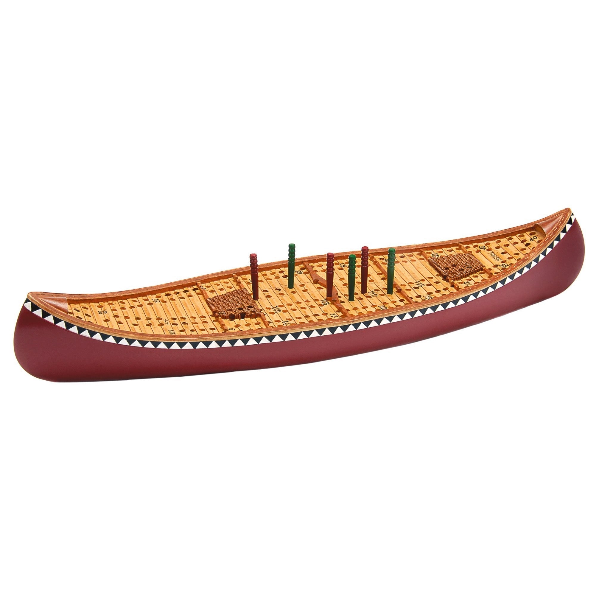 Handcrafted Wooden Canoe Cribbage Board - Portable Travel Game for Camping, Boating & Outdoor Adventures