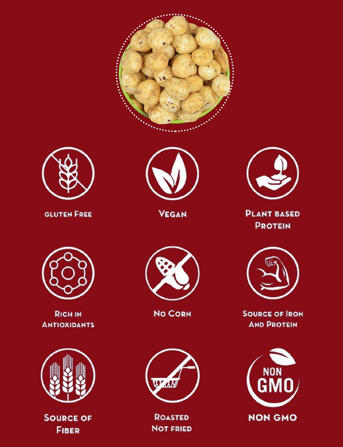 365 Store to Door Roasted Makhana – Paprika Flavor, 225g | High Protein & Fiber Fox Nuts | Gluten Free, Trans Fat Free Healthy Snack for Kids & Adults | Perfect for On-the-Go, Office, Movie Nights & Weight Management