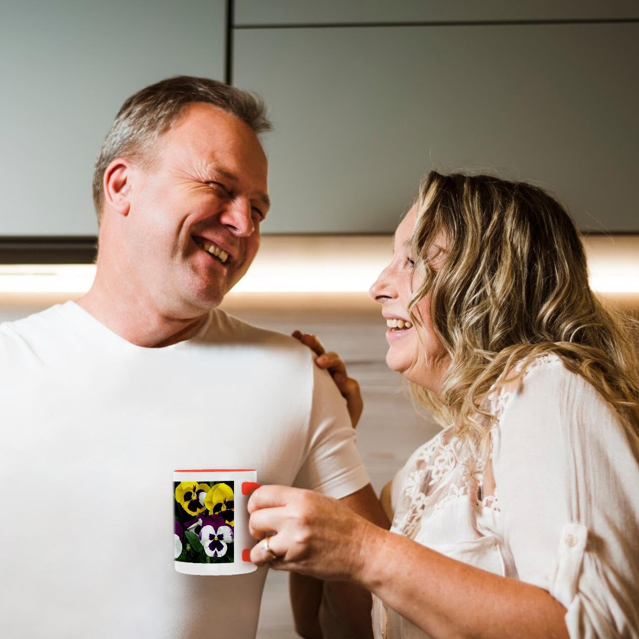 3D Printed Pansy Flower Mug - Ceramic Coffee Cup with Vibrant Floral Design - Perfect for Tea, Coffee & Gifts (mug_3142_5) - Ideal for Home, Office & Mother's Day Presents