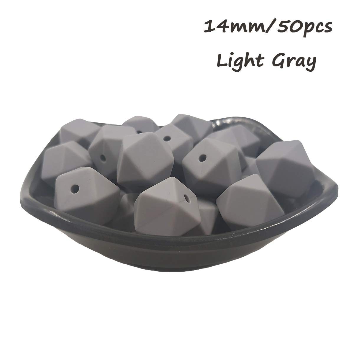 14mm Silicone Hexagonal Beads for DIY Jewelry & Keychains - 50pcs Bulk Craft Beads for Women