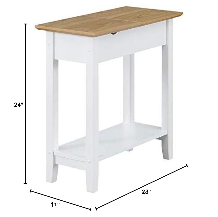 Premium White End Tables with Built-in USB Charging Station - Set of 2 Modern Nightstands for Living Room, Bedroom & Office (Home Square Furniture)
