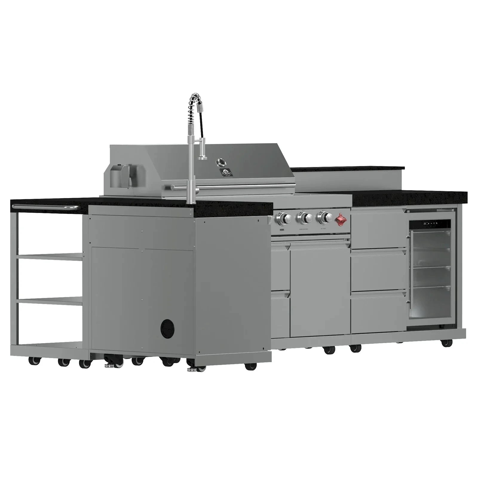 Forno Bulnes FODKT2520BLK Outdoor Kitchen Grill - Premium Stainless Steel BBQ Island for Backyard, Patio & Poolside Cooking | Perfect for Entertaining & Outdoor Dining