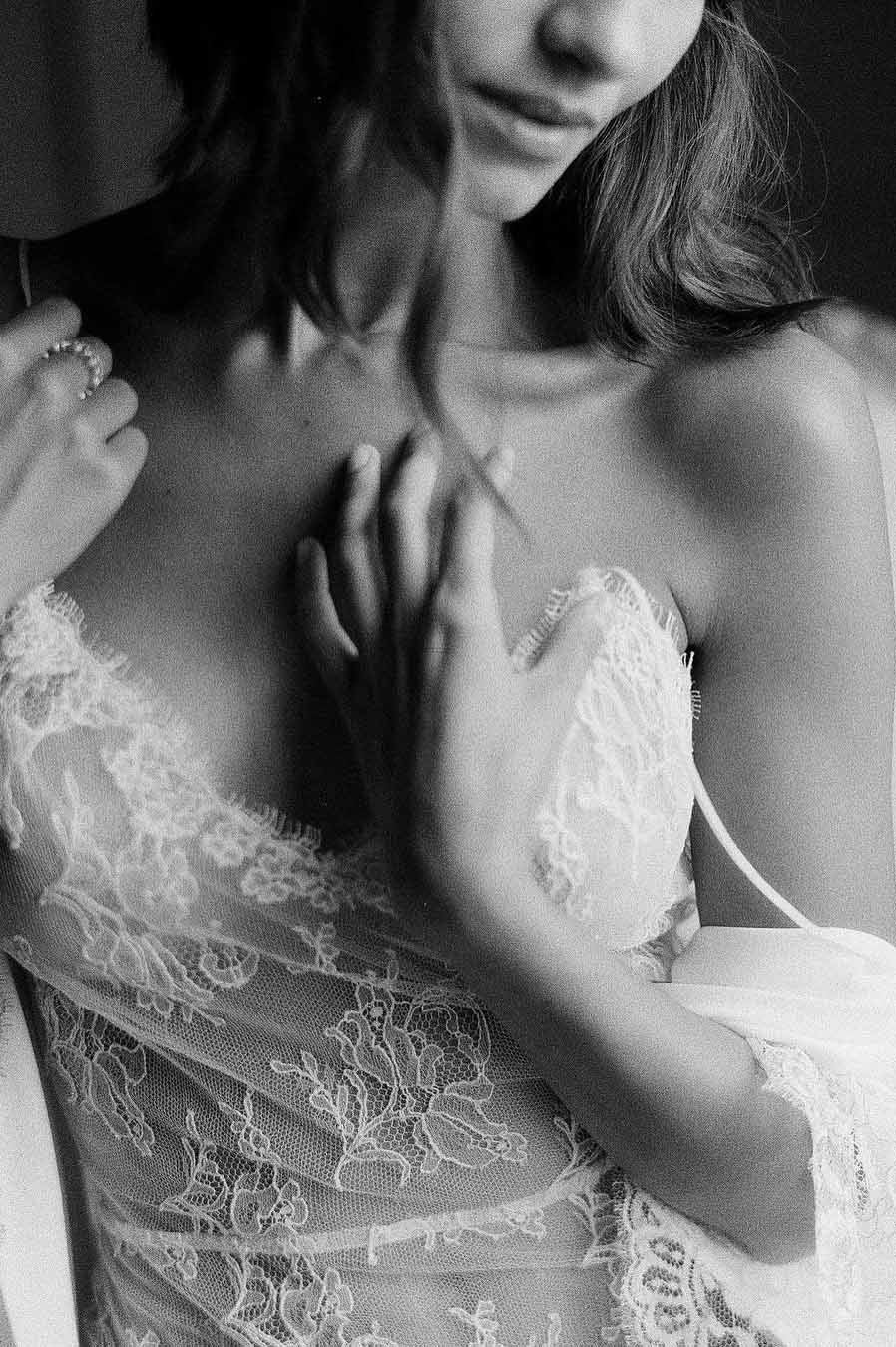 Godiva Ivory French Lace Bodysuit for Women - Elegant Lingerie for Weddings, Date Nights & Special Occasions