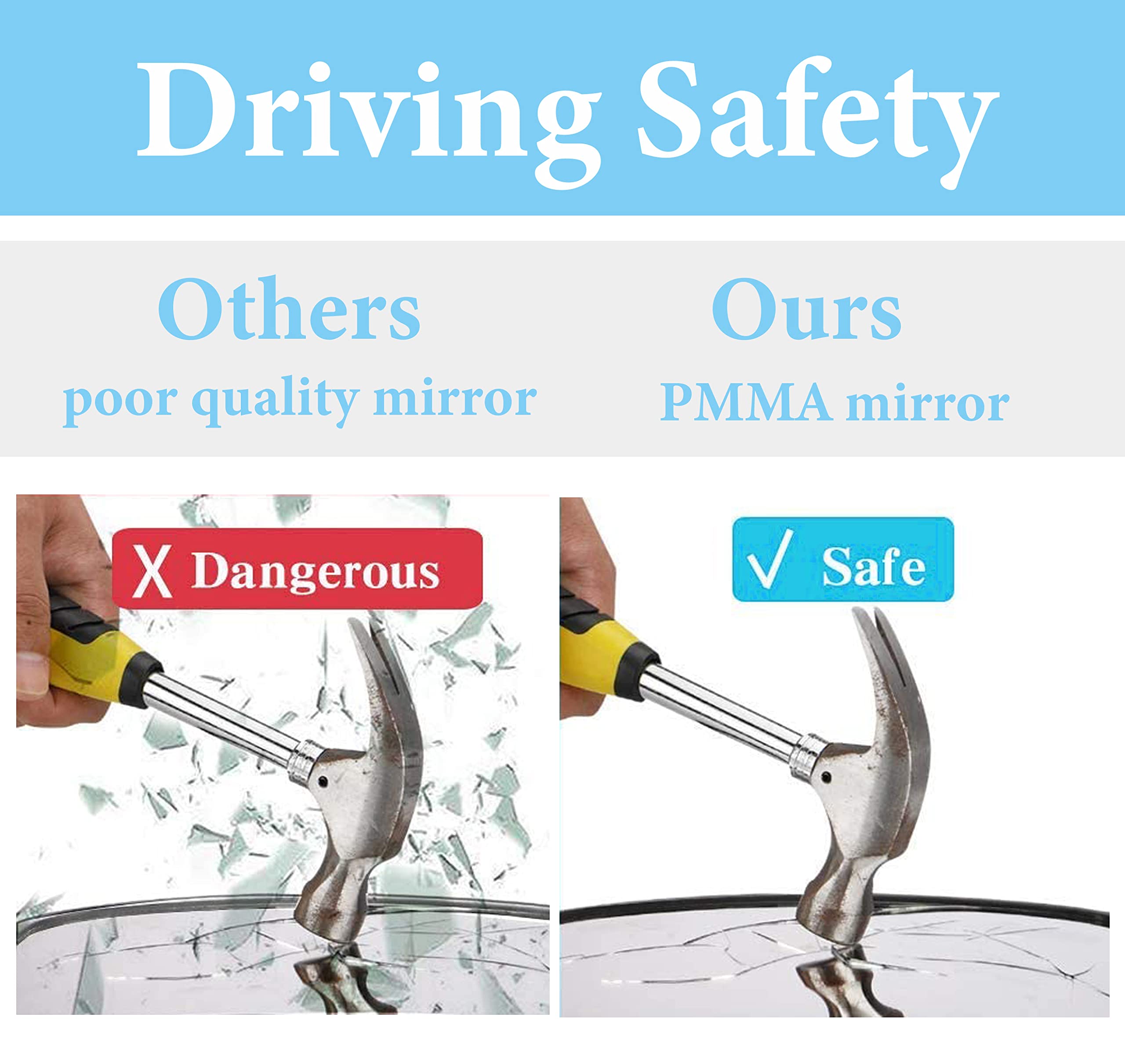 Baby Car Mirror for Rear Facing - Wide View Shatterproof Car Seat Mirror with Safety Certification | Perfect for Safe Backseat Baby Monitoring During Travel