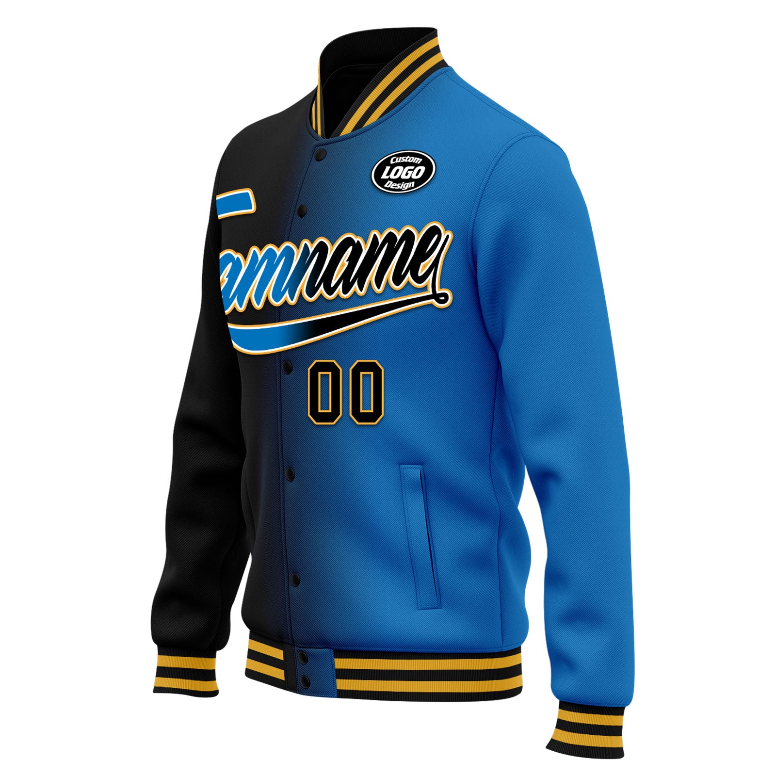 Custom Gradient Fashion Bomber Jacket - Full Snap Varsity Letterman Jacket - Personalized Embroidered Jacket FZ005 D028016 for Men & Women - Perfect for Casual Wear, Street Style & Sports Events