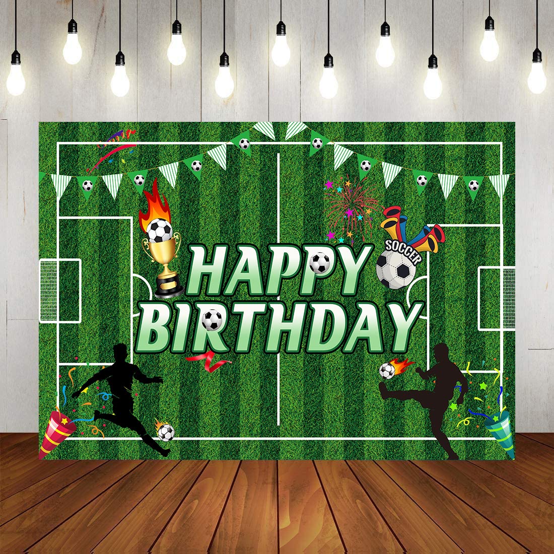 Premium 7x5FT Football Field Photography Backdrop - Green Grass Sports Stadium Scene for Birthday Parties, Game Decor, Photo Studio Props, Cake Table Decor - Perfect for Boys, Kids & Adults (DLA147B)