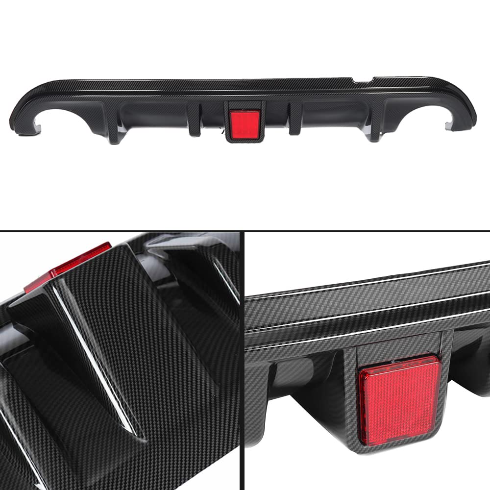 Carbon Fiber Rear Diffuser for Infiniti Q50 2014-2017 - Stylish Rear Lip Bumper Cover with LED Lights | Enhance Your Car's Aerodynamics & Sporty Look for Street Racing & Show Cars