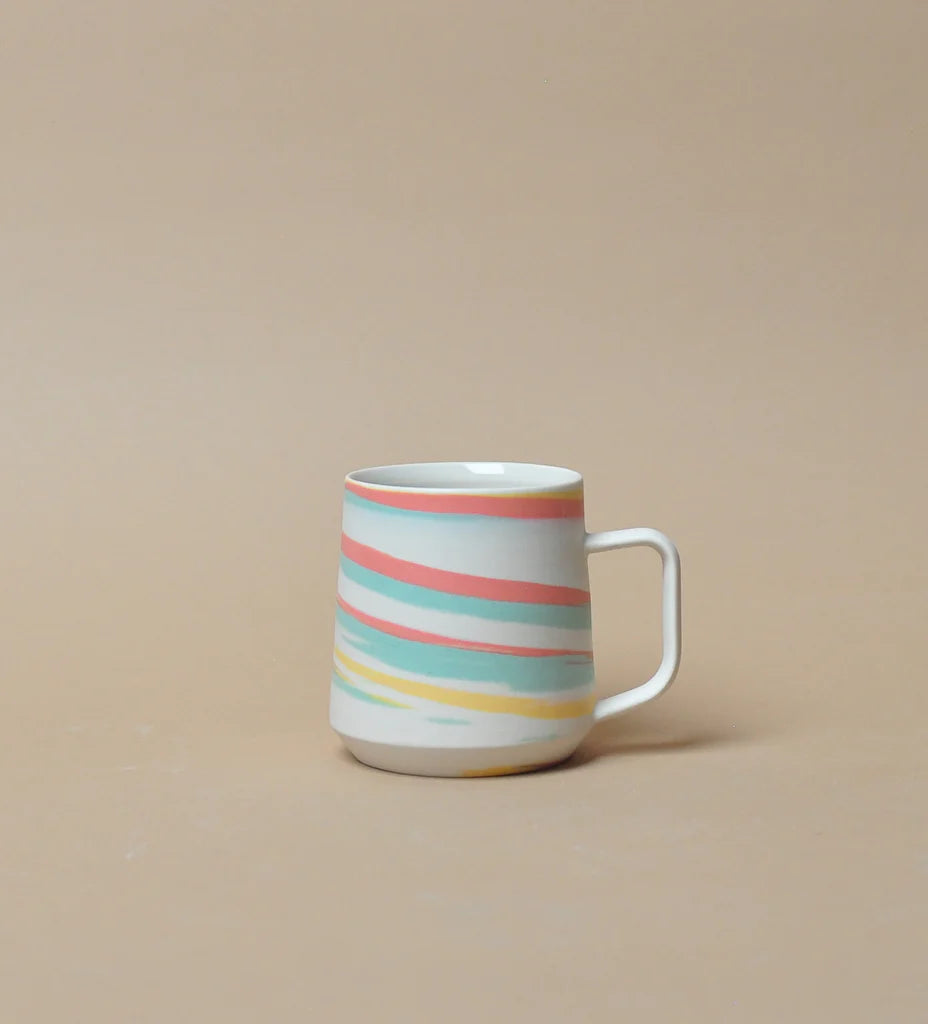 Clay Factor Ceramics 10oz Petite Mug - Taffy Series Coral Red | Handmade Ceramic Coffee Cup for Home, Office & Gifts