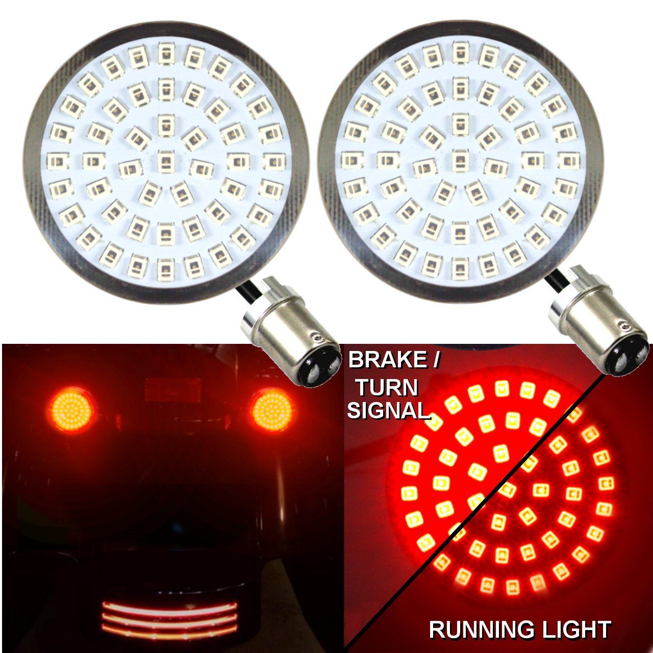 Eagle Lights LED Generation II Front and Rear Turn Signal Kit for Harley Davidson Motorcycles - 1157 Base Compatible - High Visibility for Day & Night Riding