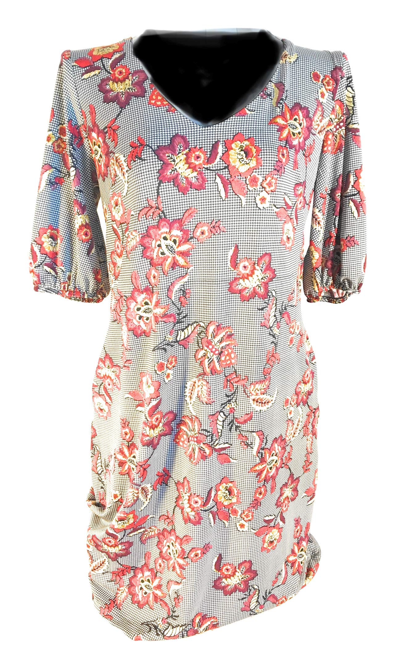 Floral Print Multi-Check Dress for Petite Women - Small Size | Perfect for Spring Outfits, Brunch Dates & Office Wear