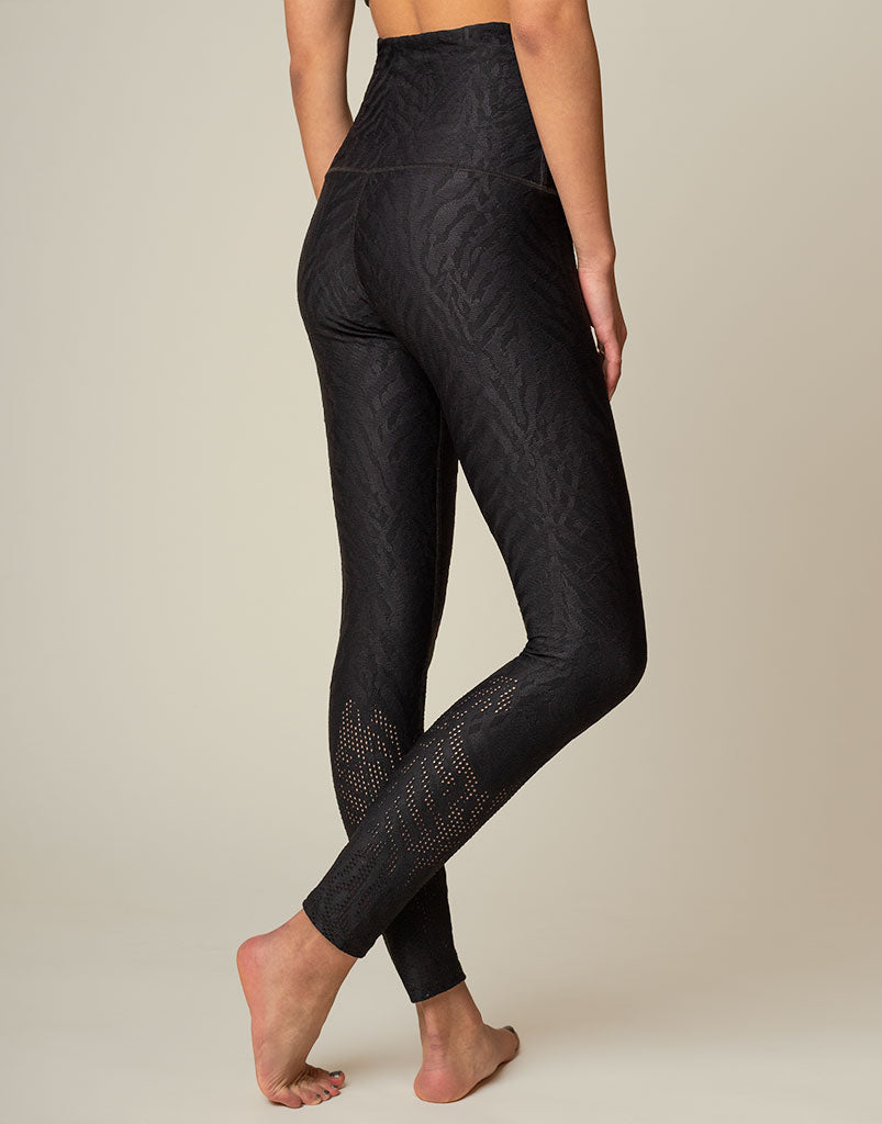 Allure Jacquard Legging - High Waist Yoga Pants for Women, Comfortable Workout Tights with Floral Pattern | Perfect for Yoga, Gym, Running & Lounge Wear