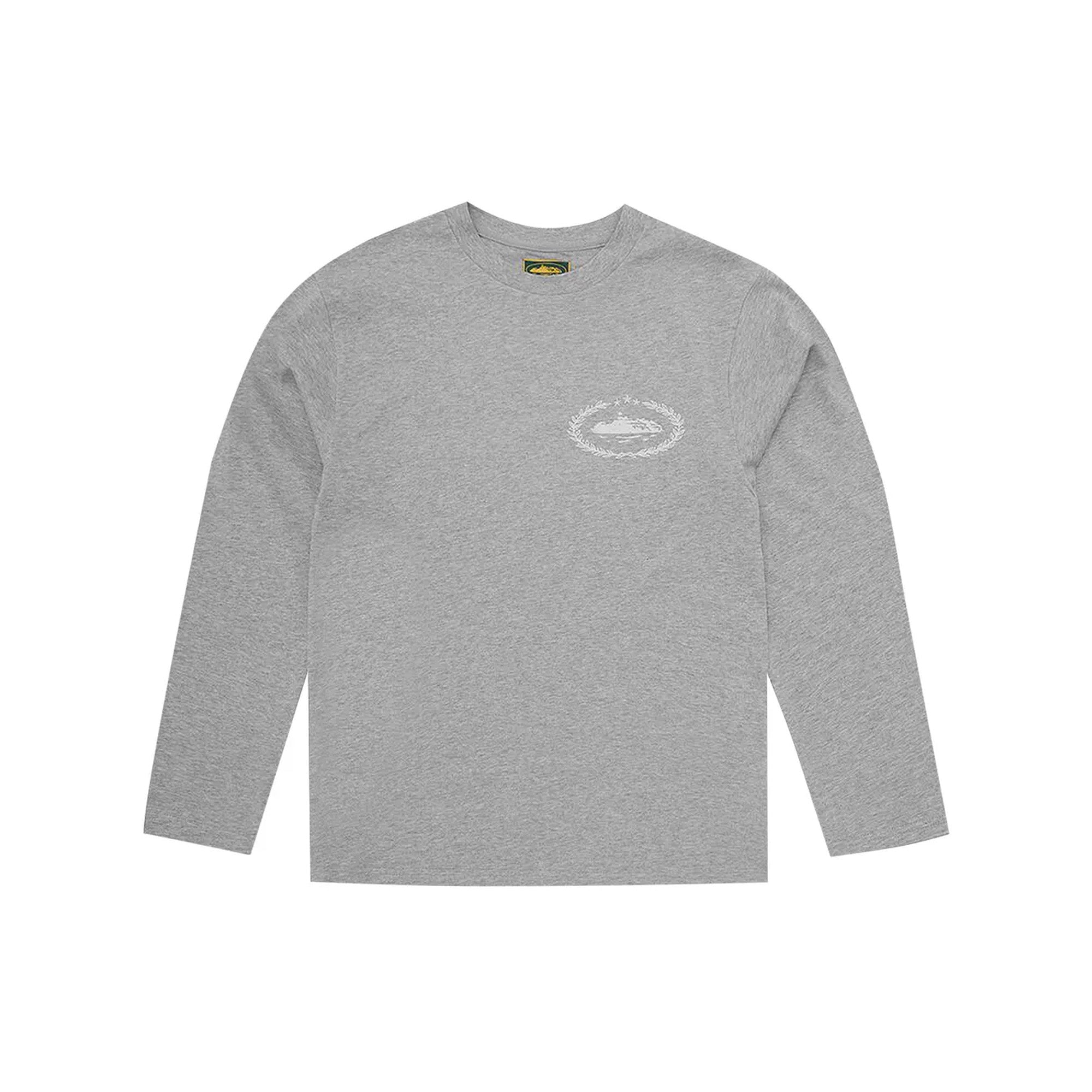 Corteiz Royale Heavyweight Long Sleeve T-Shirt for Men - Premium Cotton Heather Grey Crewneck Tee - Streetwear, Casual Wear & Layering Essential