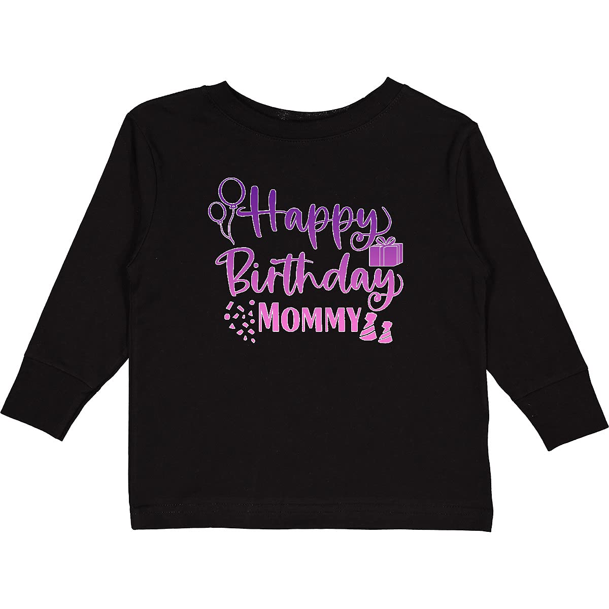 Inktastic Purple Happy Birthday Mommy Toddler Long Sleeve T-Shirt - Cute Toddler Birthday Outfit for Girls & Boys, Perfect for Birthday Parties & Family Photos