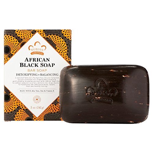 Nubian Heritage African Black Soap with Shea Butter, Oats & Aloe - Deep Cleansing Bar Soap for Sensitive Skin (3-Pack) | Gentle Face & Body Wash for Acne, Eczema & Dry Skin Care