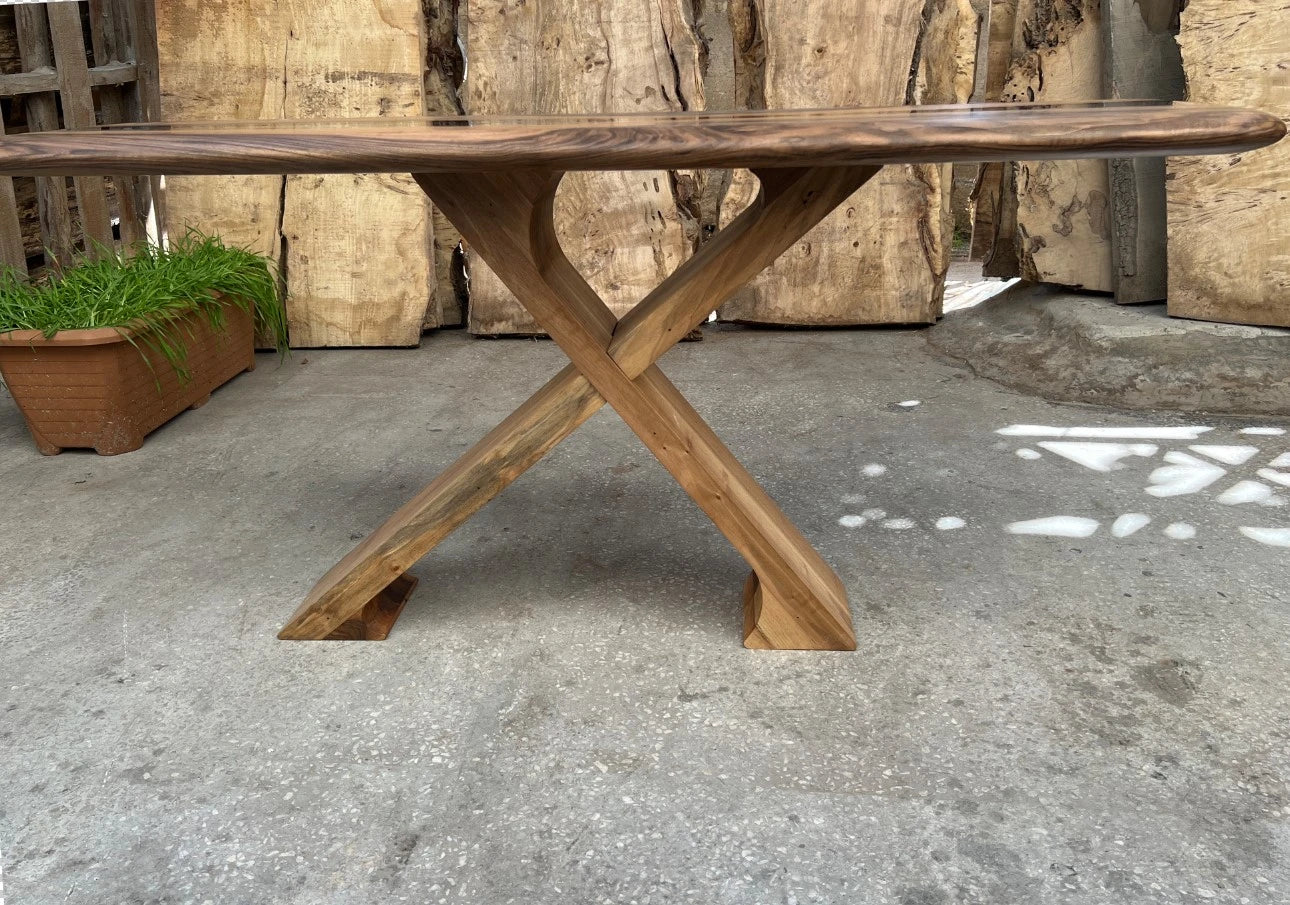 Handmade Solid Walnut Wood Console Table - Entryway Sofa Table, Hallway Accent Table for Living Room, Foyer & Home Decor