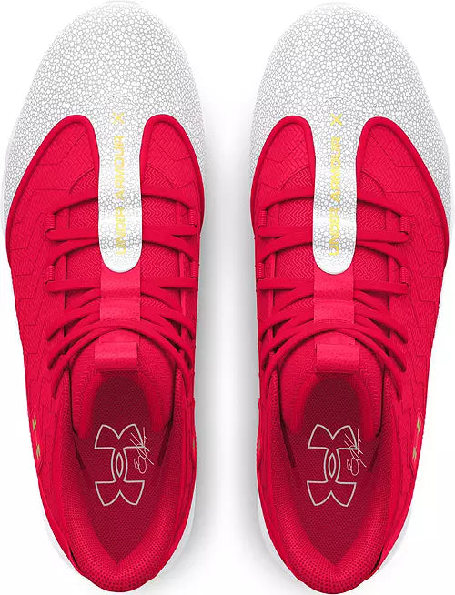 UA Youth Harper 9 RM Cleats - Red Baseball Cleats for Kids (3027452-103) | Perfect for Little League Games & Field Training