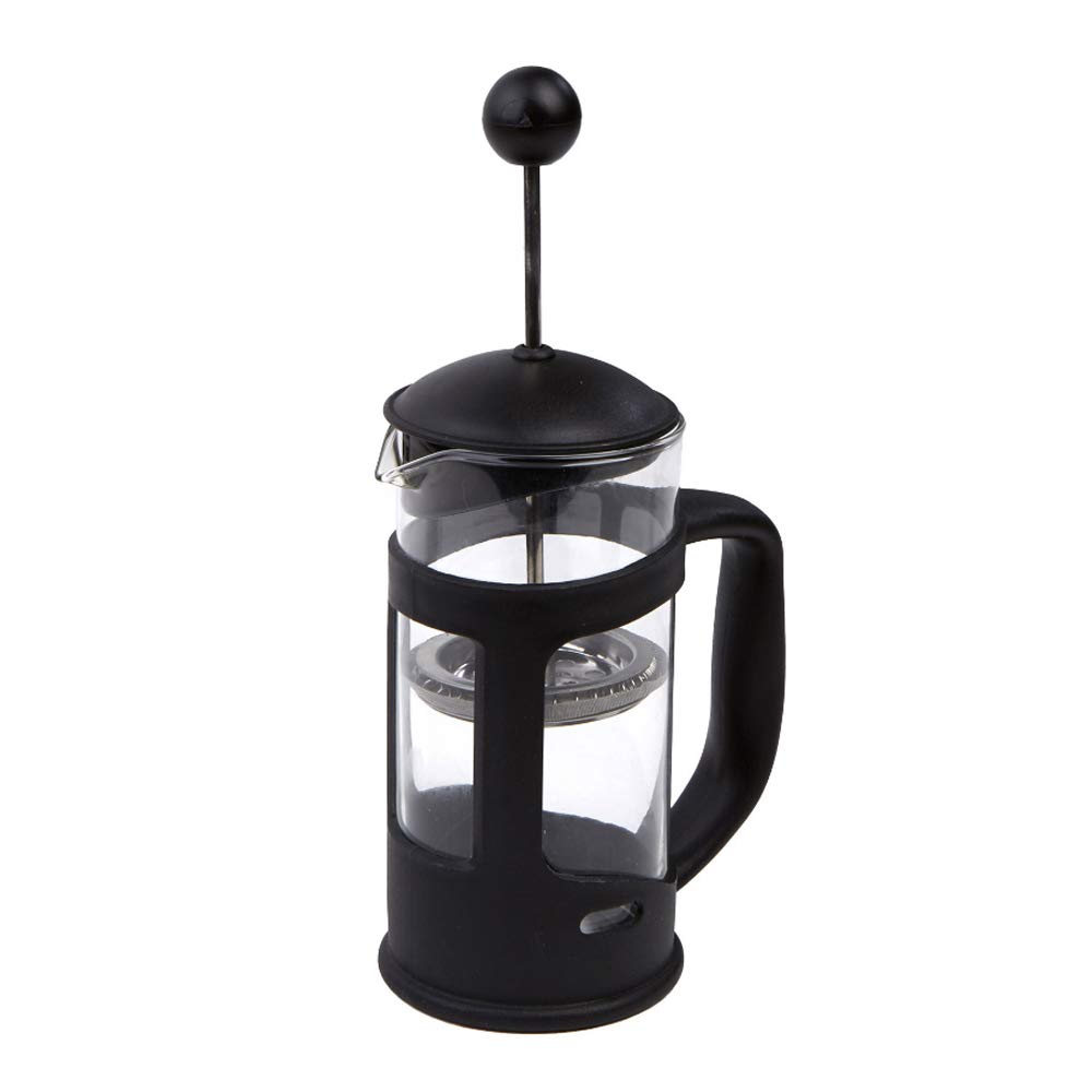 Premium French Press Coffee Maker - 12 Oz High Borosilicate Glass with Stainless Steel Reusable Filter (Black) | Perfect for Home, Office & Camping Brewing