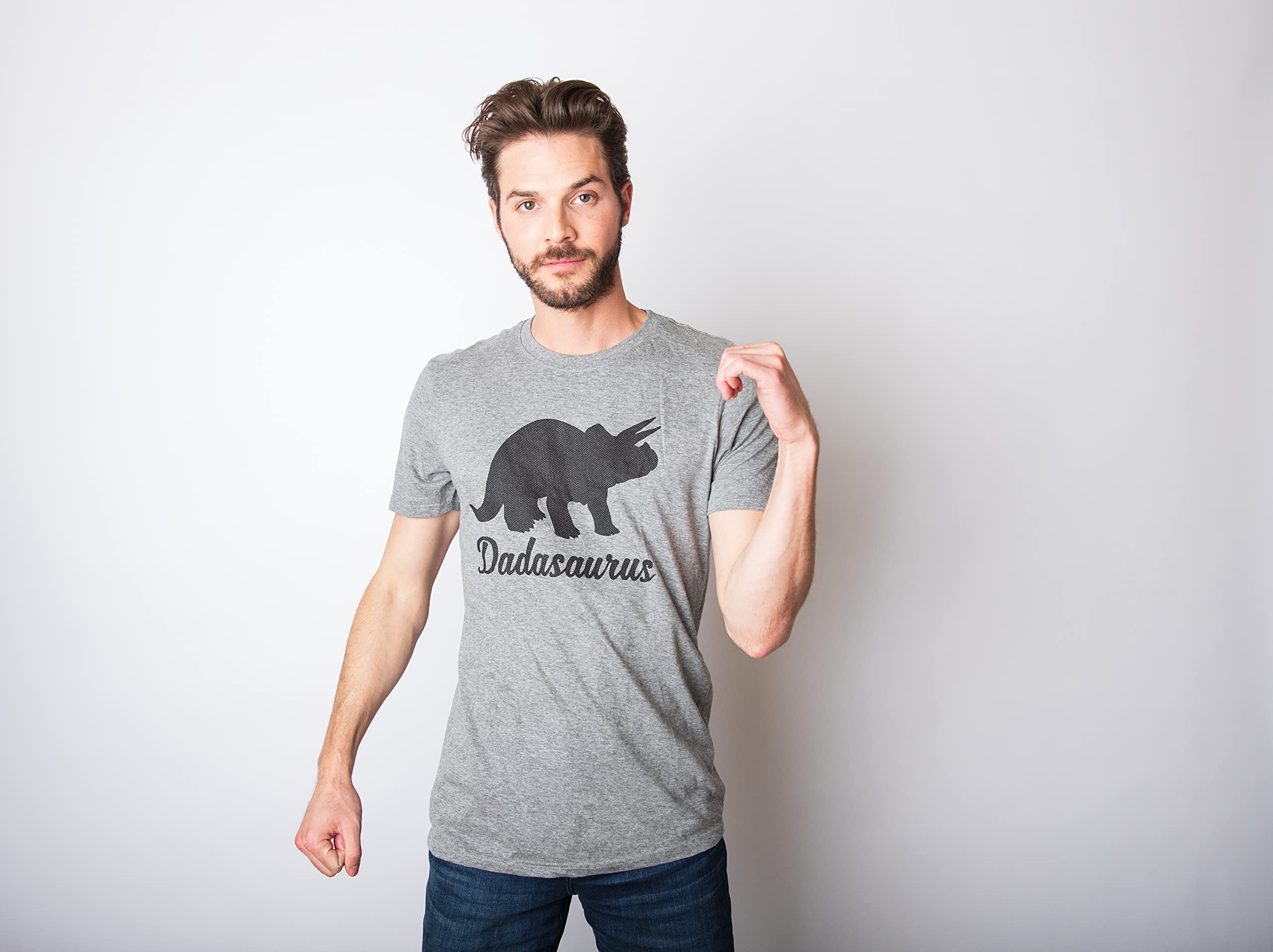 Funny Dinosaur T-Shirt for Men - Crazy Dog Dadasaurus Graphic Tee | Cool Father's Day Gift Idea for Dads & Guys | Casual Wear, Gag Gift, Birthday Present