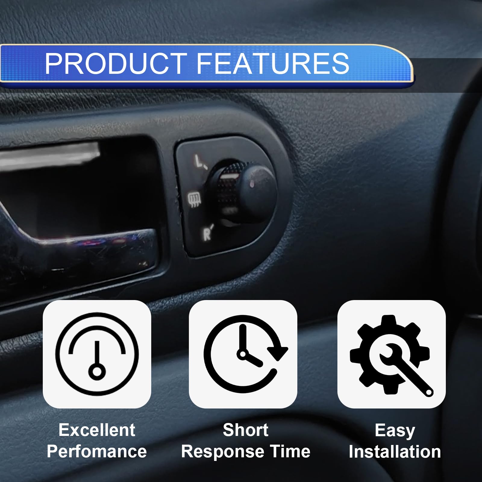 VW Beetle Passat Jetta Golf Side Mirror Switch Control 1998-2010 - Power Rear View Mirror Switch Remote Control Replacement for 1J1959565F - Perfect for DIY Car Repairs & Mirror Adjustments