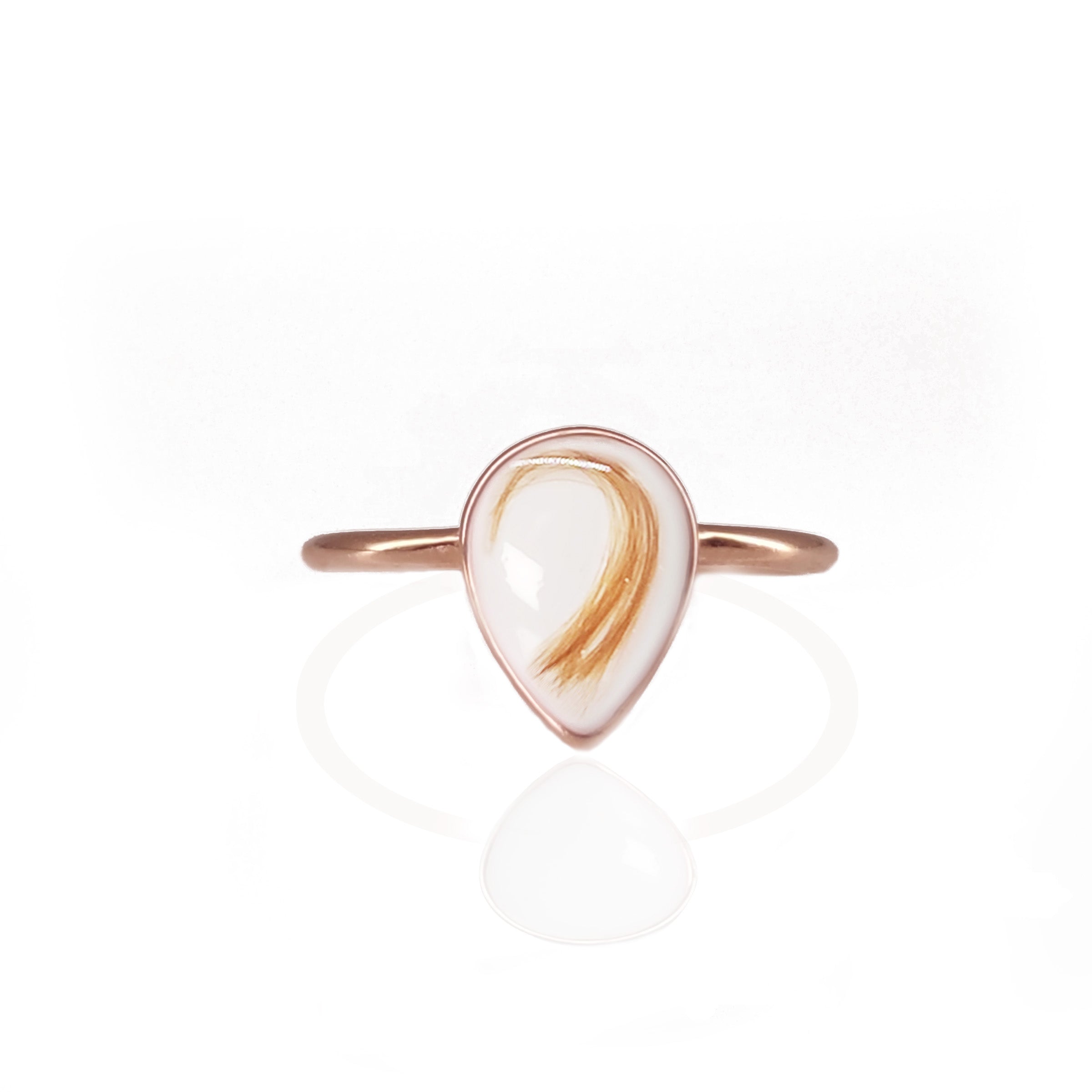 Milky Drop Breastmilk & Baby Hair Ring - Keepsake Jewelry for Nursing Moms, Newborn Hair Memorial - Perfect for Breastfeeding Mothers & Baby's First Lock Preservation