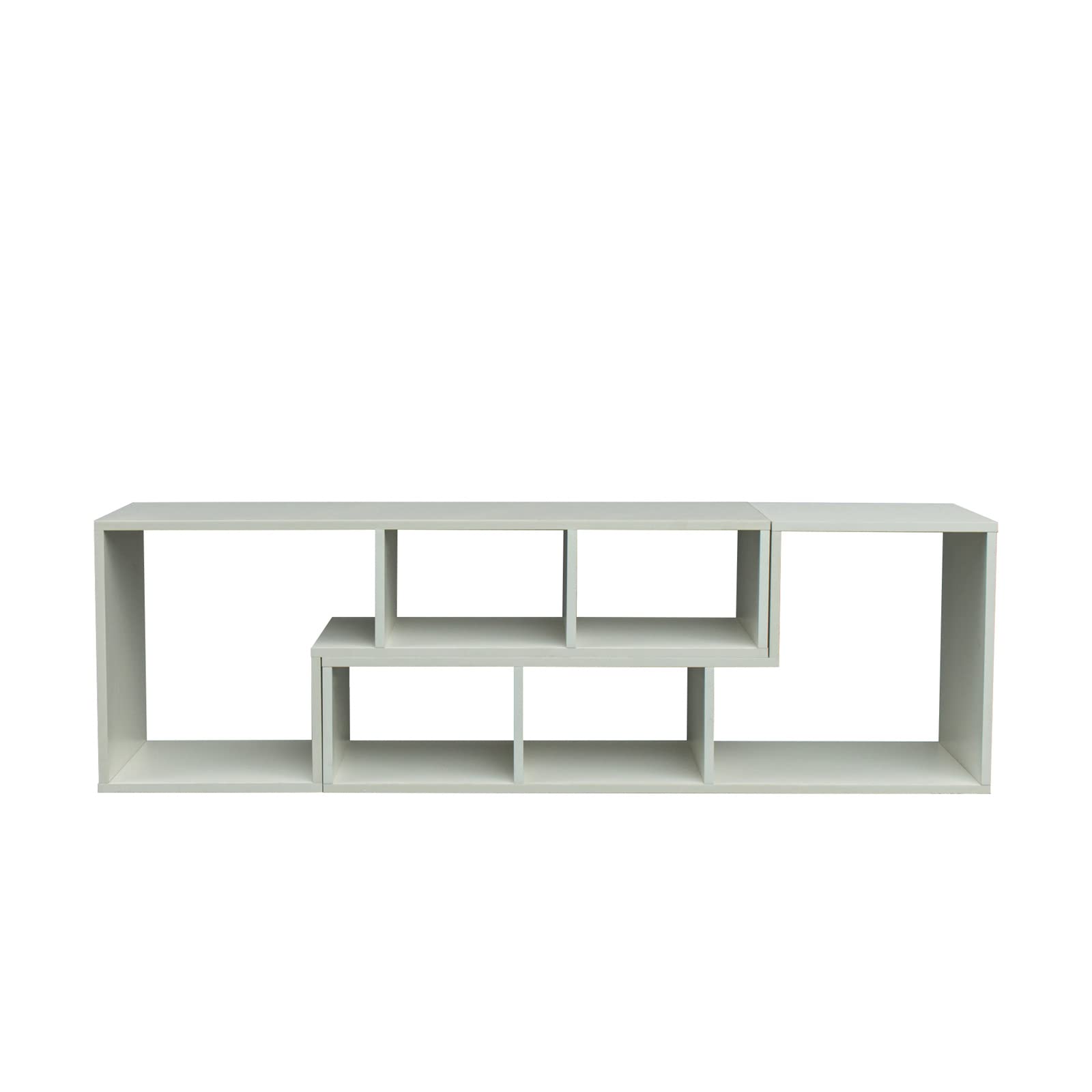 Modern White Wood TV Stand with Storage Shelves - Entertainment Center for Flat Screen TVs, Free Combination Display Shelf & Bookcase - Perfect for Living Room, Home Theater & Media Organization