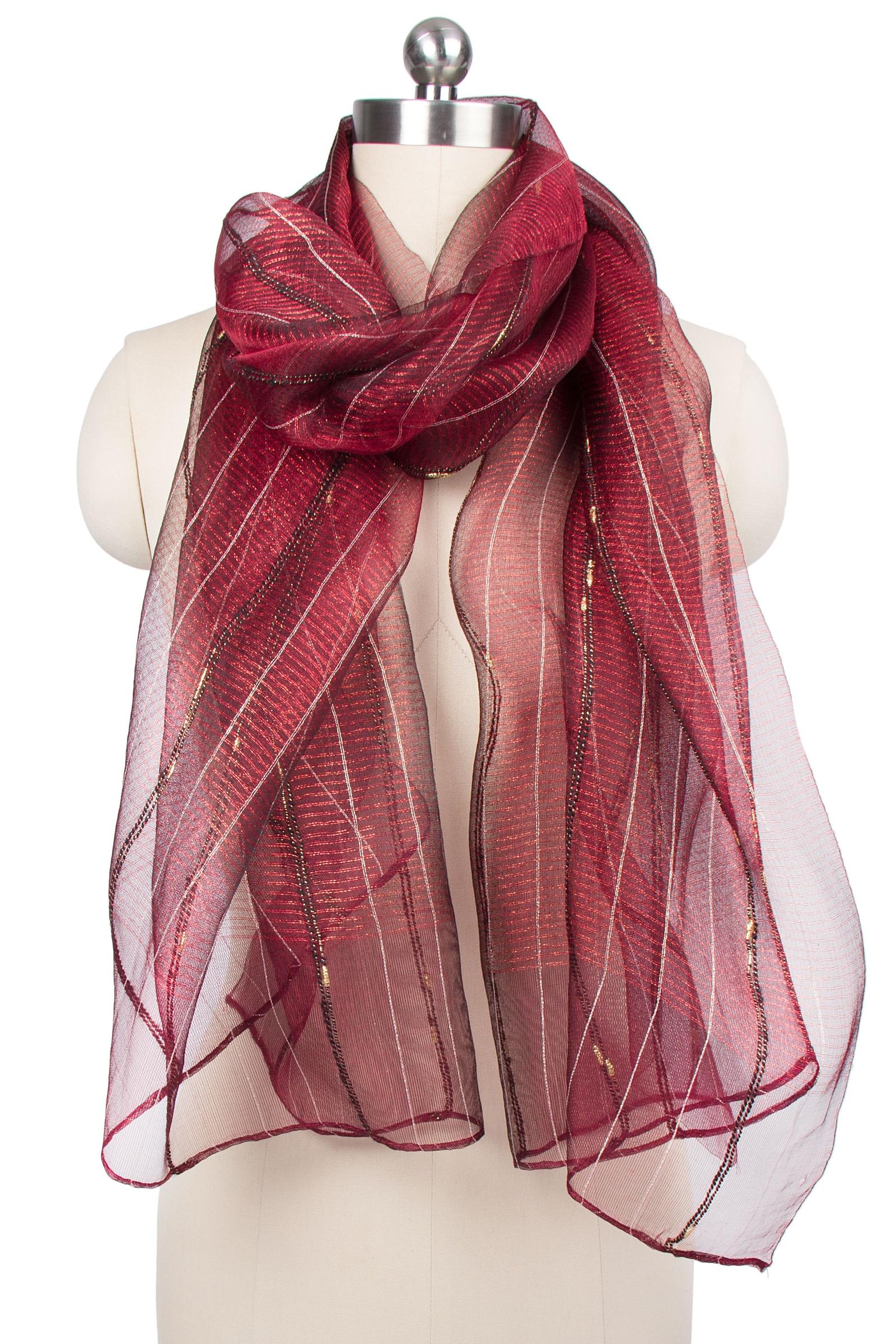 Elegant Sheer Sequin Silk Scarf for Women - Lightweight Fashion Accessory for Parties, Weddings & Evening Events