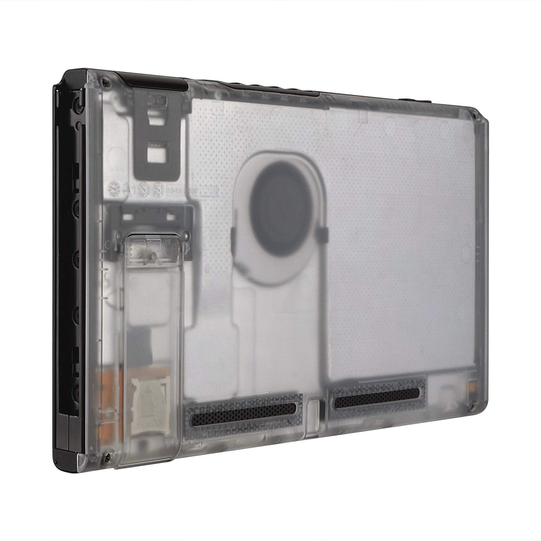 eXtremeRate Clear Transparent Replacement Back Plate Case for Nintendo Switch - DIY Housing Shell with Kickstand (Joy-Con Not Included) | Gaming Accessories & Console Protection