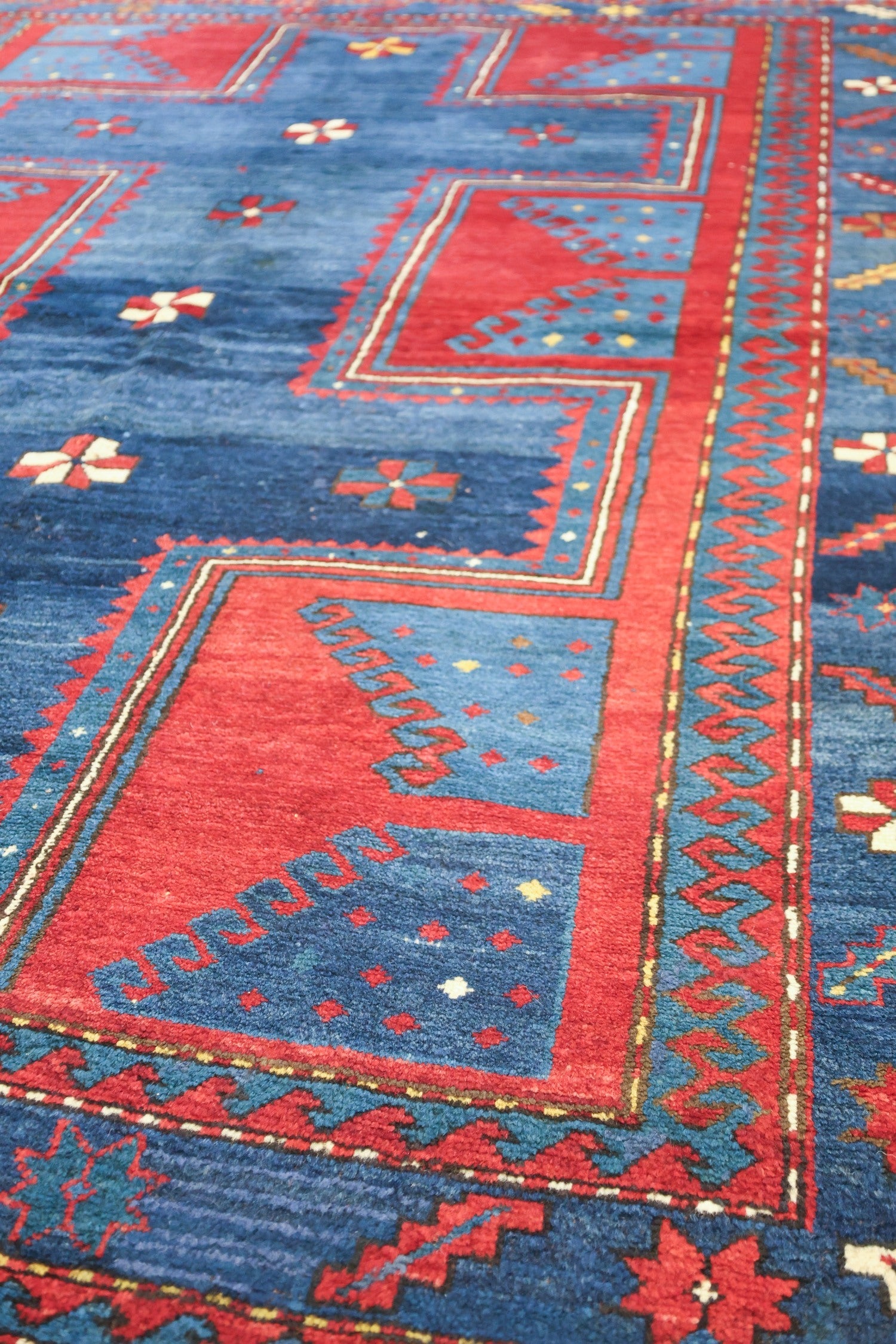 Vintage Handwoven Kazak Tribal Rug - Authentic Antique Wool Carpet for Home Decor, Living Room, Bedroom & Office | J75084
