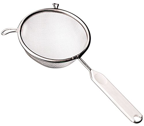 Better Houseware 8-Inch Stainless Steel Mesh Strainer with Ergonomic White Handle - Perfect for Draining Pasta, Washing Vegetables, and Straining Soups