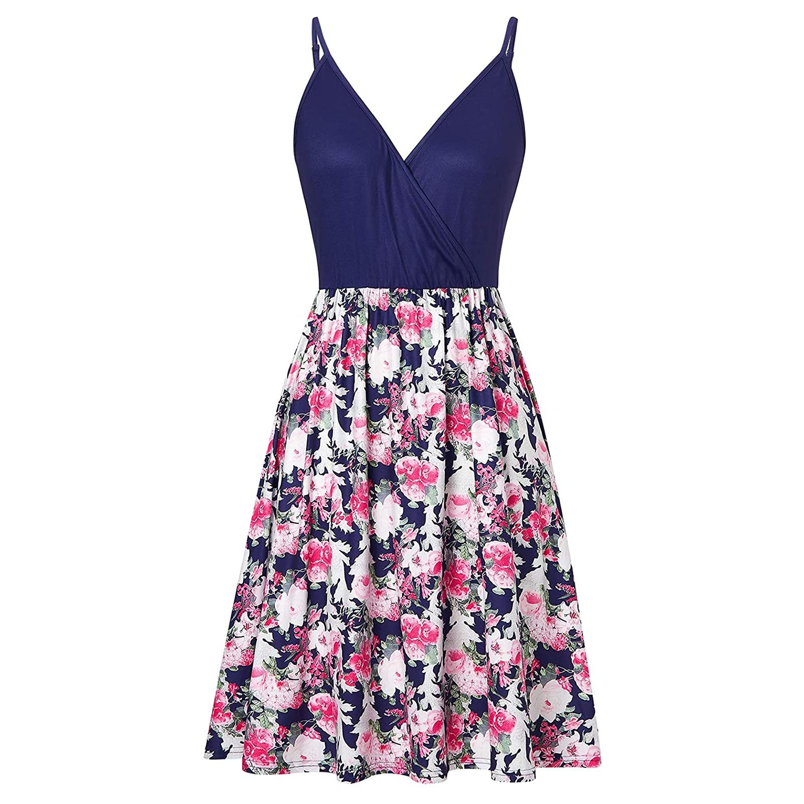 SGASY Women's Green, White & Gold Summer Dresses - Elegant Cute Dresses for Casual Outings, Beach Vacations & Date Nights