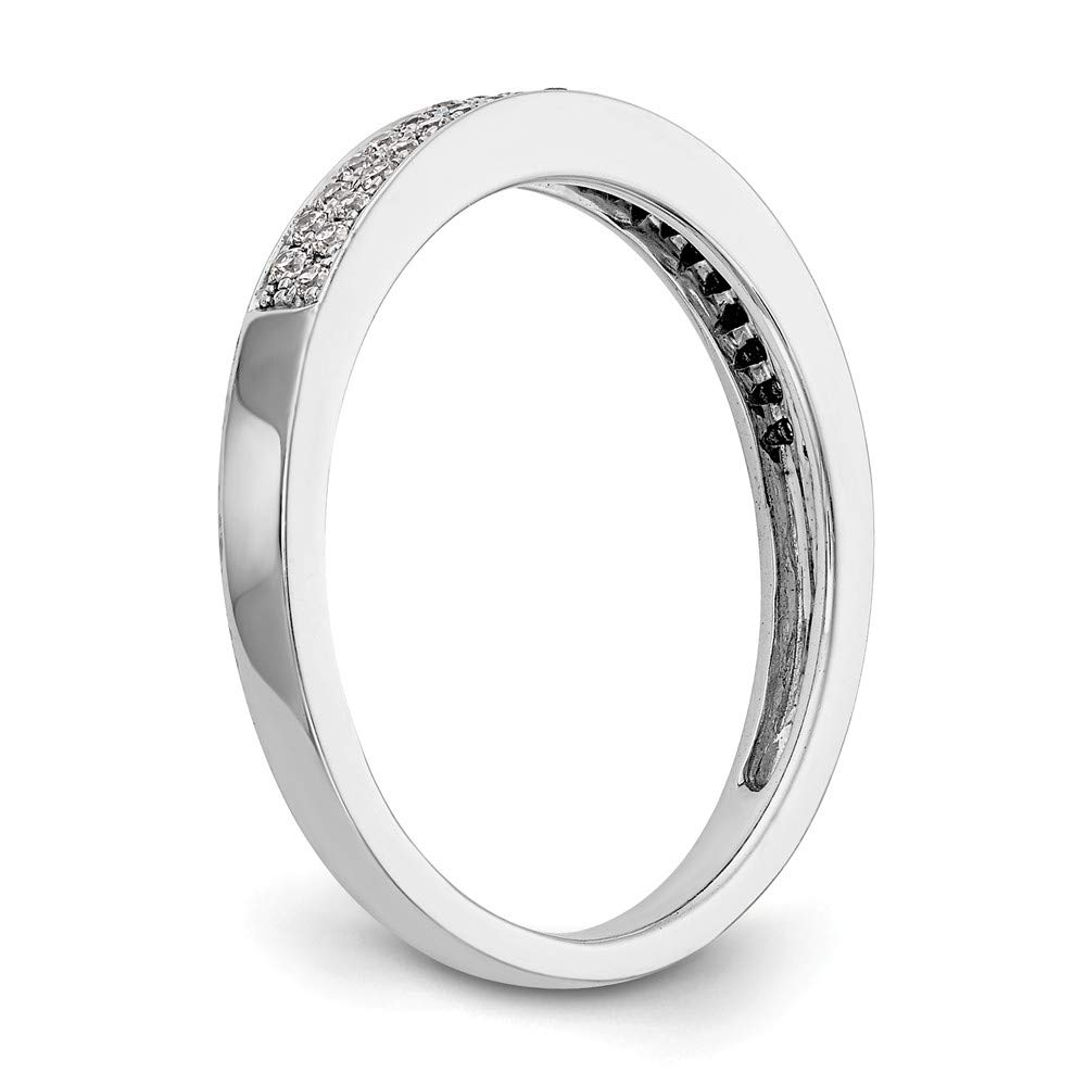 14K White Gold Micro Pave Diamond Wedding Band Ring for Women - 0.215 Carat Total Weight (cttw) - Elegant Engagement Ring, Anniversary Gift, Bridal Jewelry for Special Occasions