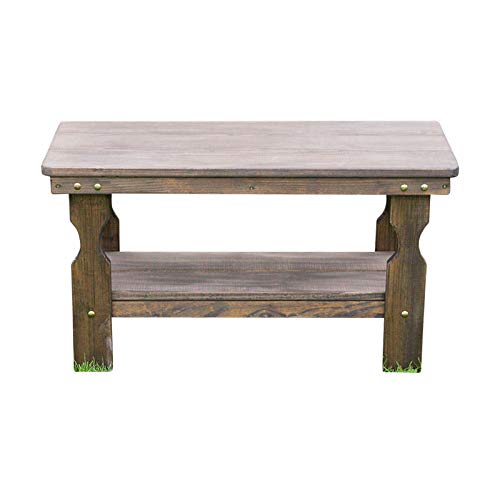 Amish Handcrafted Solid Pine Coffee Table - Heavy Duty Pressure Treated Dark Walnut Stain - USA Made Wooden Furniture for Living Room, Lounge & Patio
