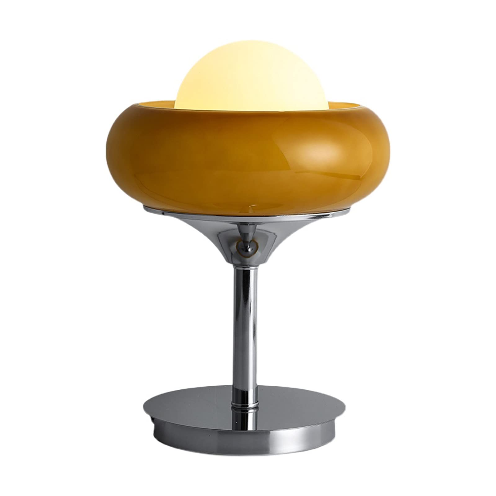 Modern Iron Bedside Table Lamp with Glass Shade - 20.8
