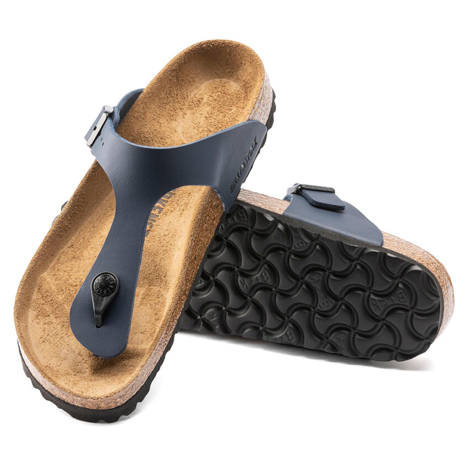 Birkenstock Women's Arizona Soft Footbed Sandals - Comfortable Blue Leather Slides for Women, Size 36 | Perfect for Beach, Casual Wear & Summer Outfits
