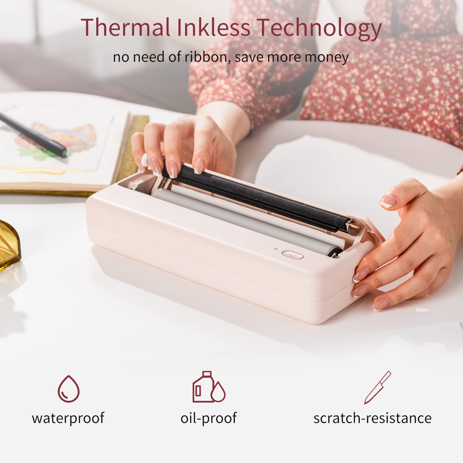 HPRT MT810 A4 Portable Thermal Printer - Wireless Bluetooth Printing for iOS & Android - Compact Photo Printer (210x110mm) - Ideal for Home, Office & On-the-Go Receipt Printing