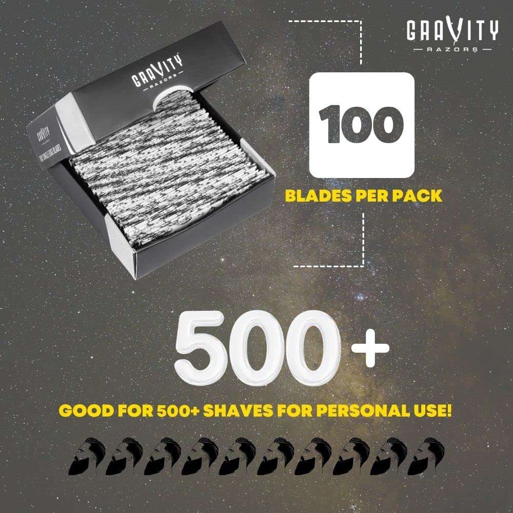 Premium Stainless Steel Single Edge Razor Blades - 100 Pack Swedish Steel Blades for Safety Razors & Straight Edge Shaving - Smooth Shave for Men & Women - Ideal for Home, Travel & Barber Shop Use