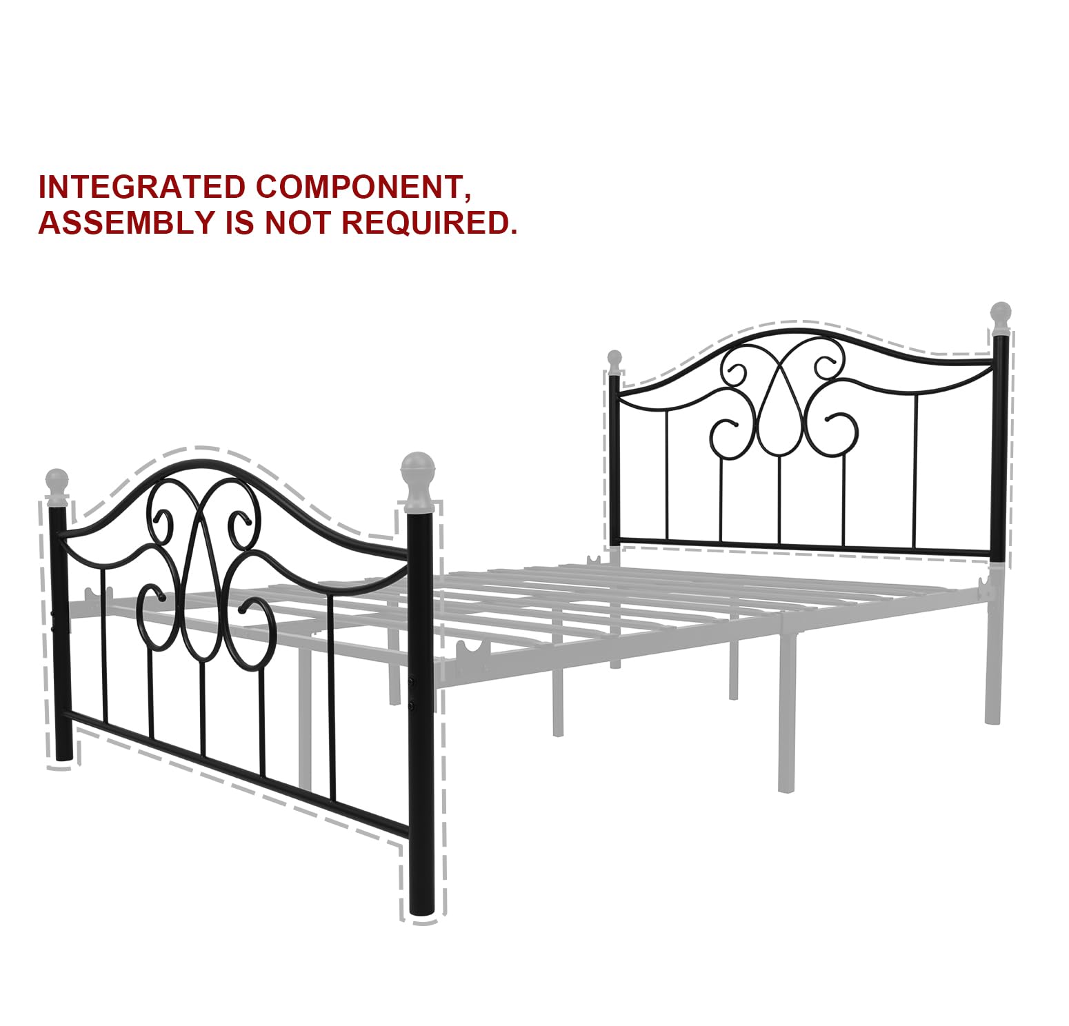 **Full Size Metal Bed Frame with Headboard & Footboard - Farmhouse Platform Bed with Under Bed Storage, No Box Spring Needed, Easy Assembly (Black) - Perfect for Guest Rooms, Dorms & Small Spaces**
