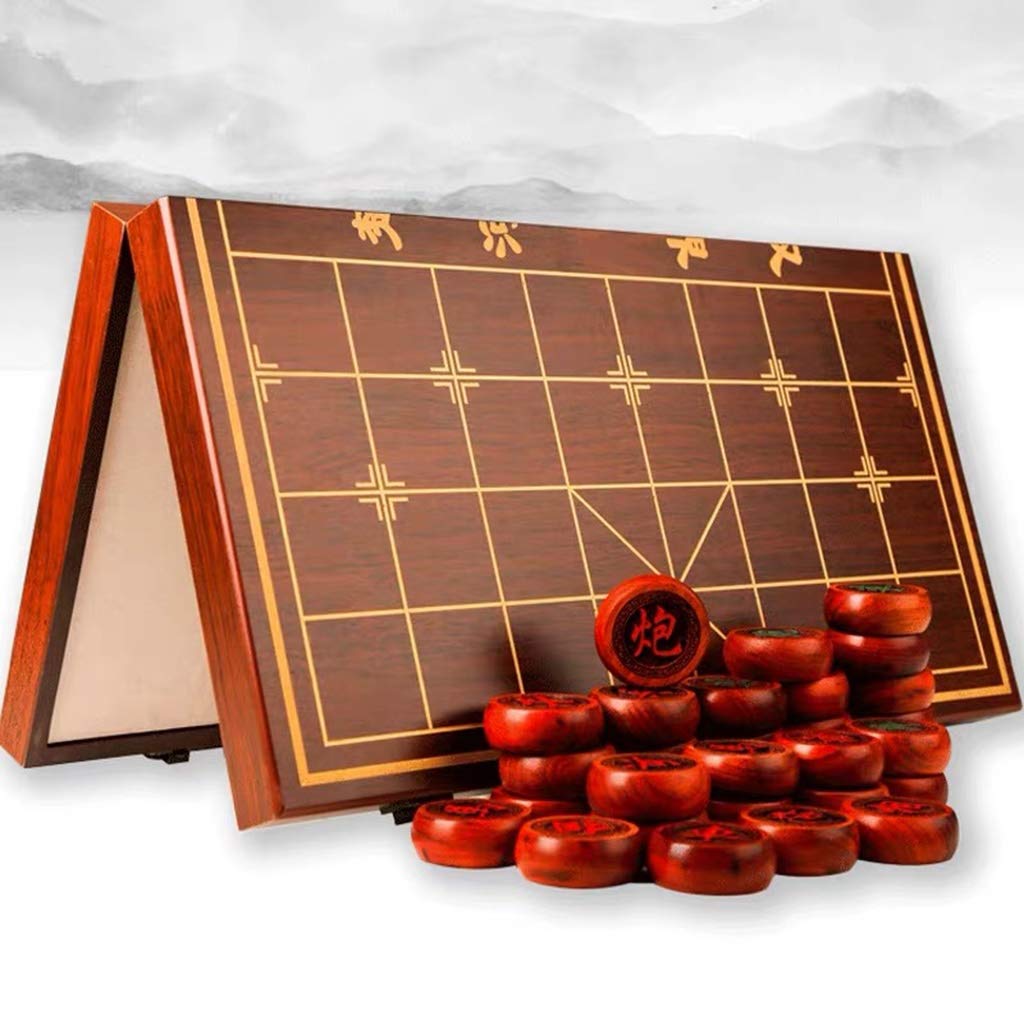 2 Player Chinese Xiangqi Chess Set - Portable Folding Board Strategy Game with 6cm/2.4