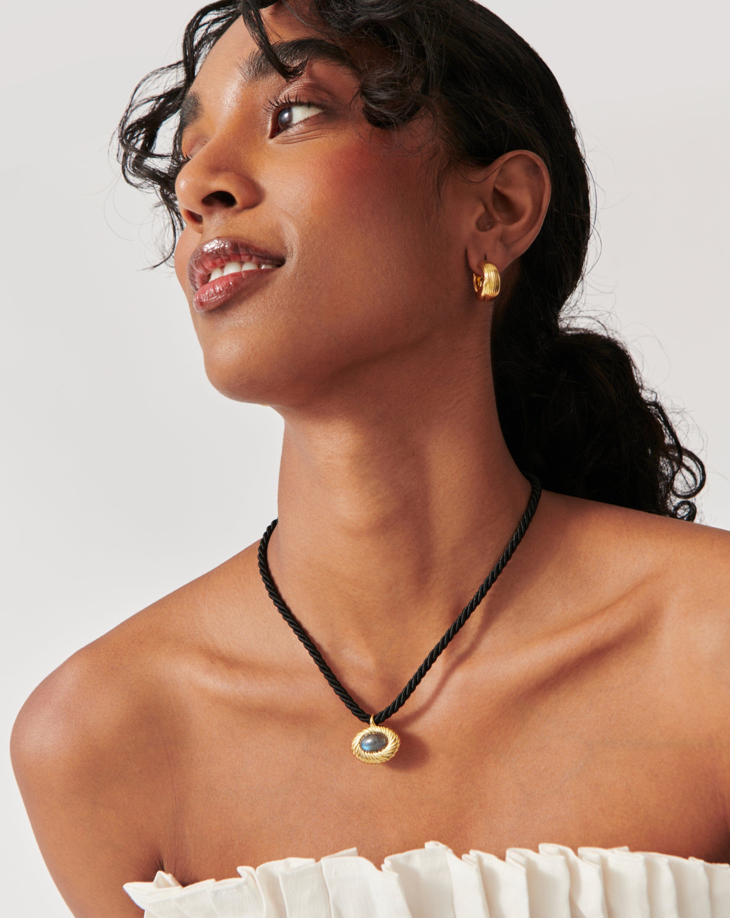 Wavy Ridge Caspia Gemstone Cord Necklace - Handmade Bohemian Beaded Jewelry for Women | Perfect for Casual Wear, Layering & Gift Giving